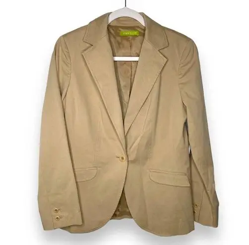 Sigrid Olsen  Tan Brown One Button Blazer Jacket