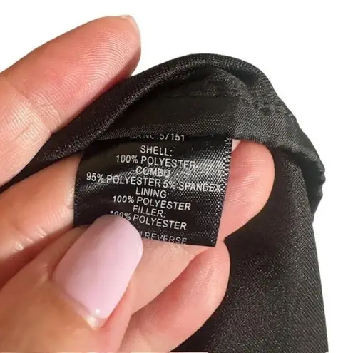 Marc New York Black Quilted High Neck Full Zipper Coat Women Sz L