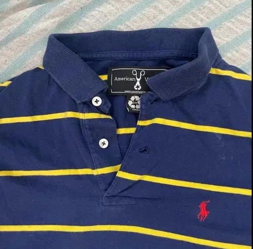 American Vintage Polo Ralph Lauren X  Dark Blue Cropped Polo - Small