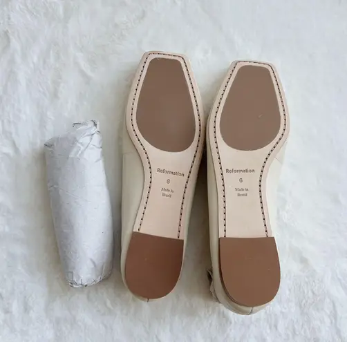Reformation NWT  Mikayla Ballet Flats size 6 ivory cream leather thumbnail 6