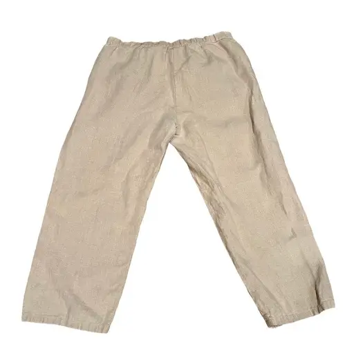 J.Jill  Tan Linen Cropped Pants