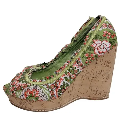 Zigi Soho Zigi Girl Soho platform Cork wedge peep toe shoe 7 M