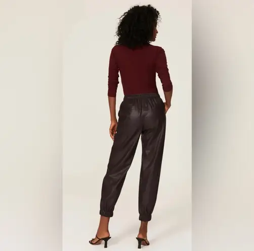 Hugo Boss Burgundy Brown Maroon Faux Leather Joggers size 2