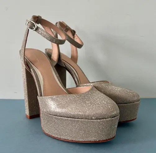 Antonio Melani x Born on Fifth Liv Metallic Glitter Platform Pumps