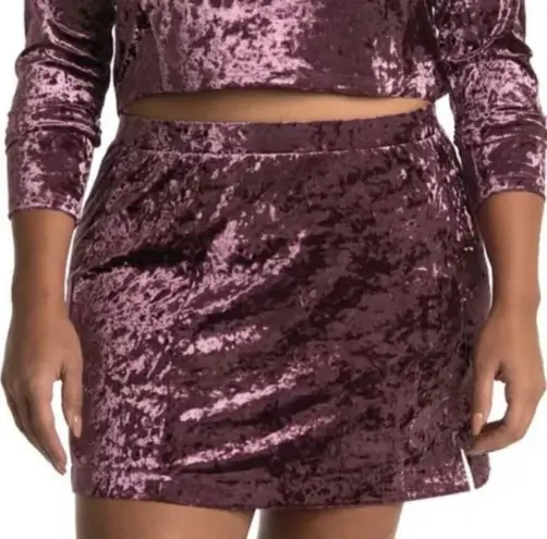 Abound NORDSTROM Purple velour Mini Skirt Purple Plus Size 1X crushed NEW