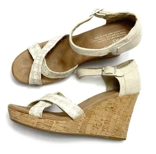 Toms  Sienna cork wedge platform sandals Sz 9