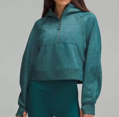 Lululemon  storm teal/silver scuba oversized half zipped hoodie spark size XS/S