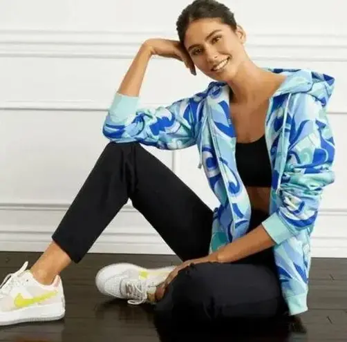 Hill House NWT The Allie Zip Hoodie in Ocean Kaleidoscope Blue