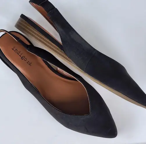 Indigo rd. Gauri Black Slingback Wedges Size 7½
