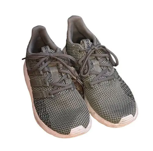 Adidas  Questar Flow Men 6.5 Women 8 Shoes US Khaki Green White Foam Sneakers