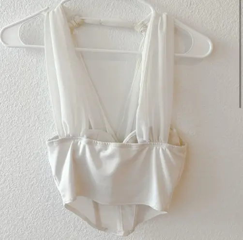 Boutique Tulle Halter Corset Top Lined Padded Cropped White Women’s Size Small