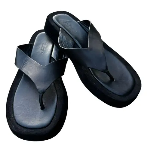 Tony Bianco  Ives chunky flip flop sandals in black leather 8