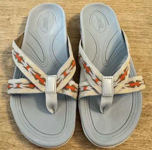 NWOT Earth Origins Women’s Sandals Size 8 Comfort Orthotic Tribal Aztec Design Gray