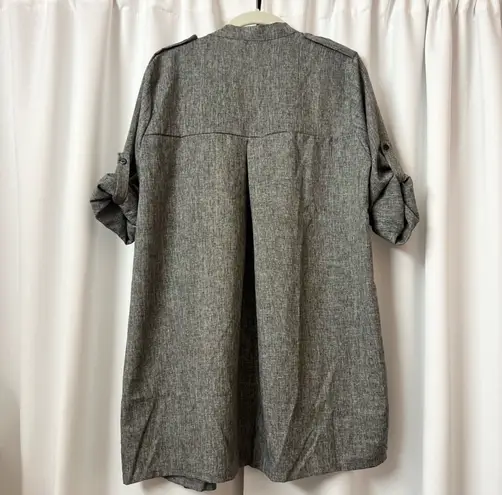 NWOT Gray Business Casual Open Front Lightweight Waterfall Cardigan Blazer Size XL