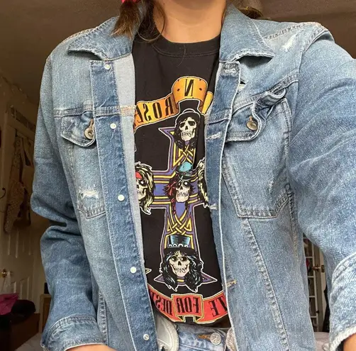 Arizona Jeans Distressed patchwork denim jacket