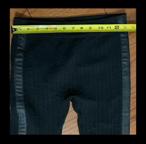 Hot Kiss black ribbed faux leather trim leggings - Size XL**refer to measurement