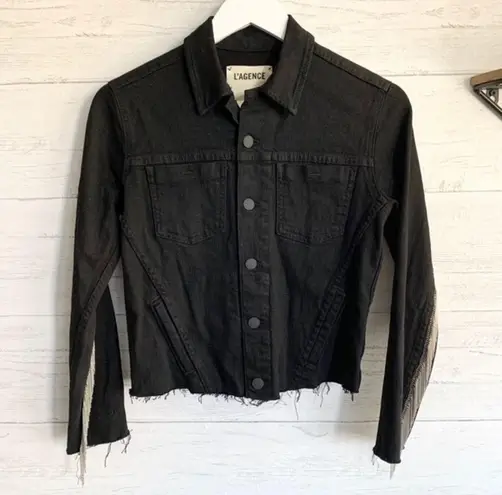 L'Agence L’agence Janelle Cropped Black Jacket