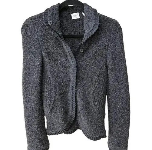 Armani Collezioni  green gray knit sweater blazer wool cashmere size 4