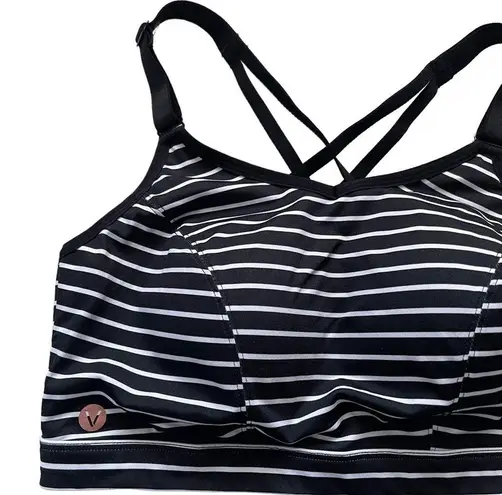 Lane Bryant Livi Active Women’s Sports Bra Striped Plus Size 38DDD Strappy Yoga