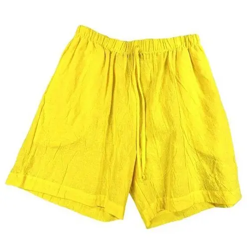 Bay Breeze Yellow Cotton Shorts Womens S Swimsuit Cover Beach Pool Made in USA