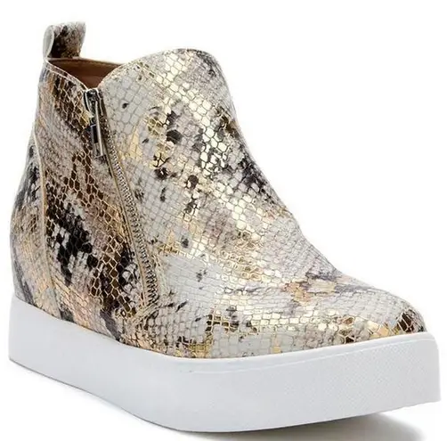 Soda  Snakeskin Platform Sneakers