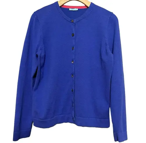 J. McLaughlin  Women’s M Royal Blue Cotton Blend Knit Button Up Sweater Cardigan