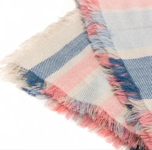 Barbour NWT Pink, blue and cream Freya wrap scarf