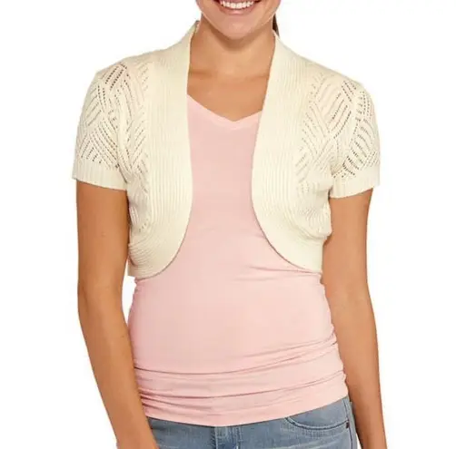 Say What? Say What White Cap Sleeve Shrug Cardigan