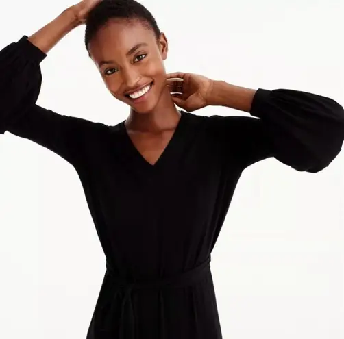 J.Crew Universal Standard X  Black Jersey Balloon Long Sleeve Maxi Dress