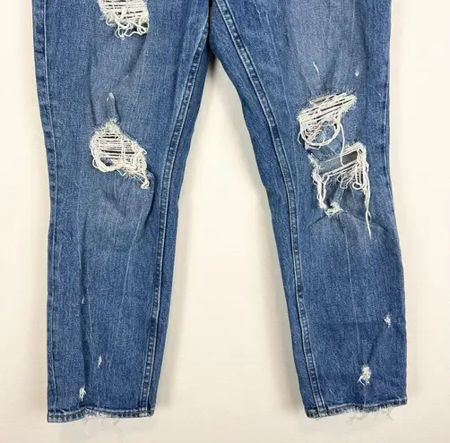 Abercrombie & Fitch  Curve Love High Rise Mom Jean Straight Leg Distressed Size 8