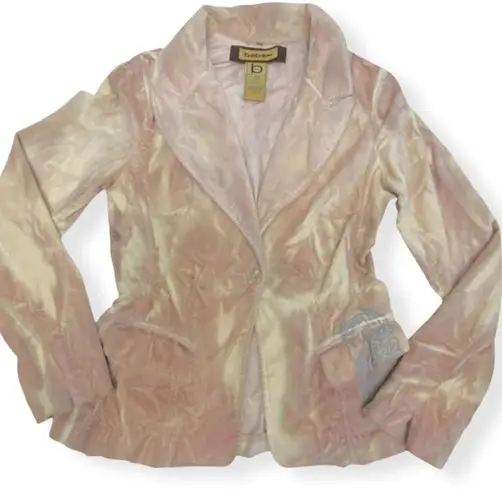 Bebe Vintage  Velvet Blush Tie Dye Paisley Blazer