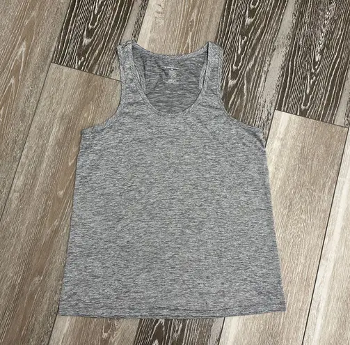 NWOT Real Essentials Sz M Racerback Tank Top Dry Fit Space Dye Gray / Silver Size M