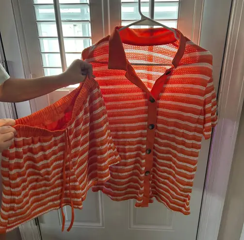 Orange striped set