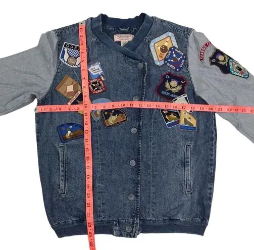 Guess  Original Patchwork Denim Bomber Jacket Y2K Fairy Cowgirl Gorpcore Boho S