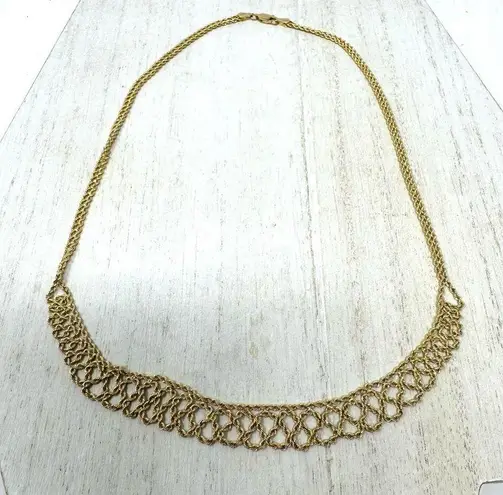 Twisted Solid 14K yellow gold  mesh rope necklace, 5.4g