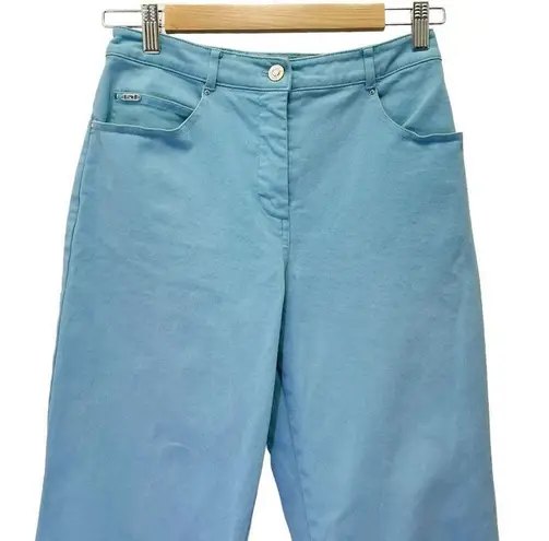 St. John Sport Vintage Y2K Robins Egg Blue High Rise Straight Leg Jeans Size 2