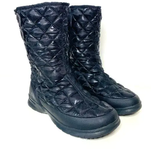 The North Face  Womens ThermoBall Button Up Black Waterproof Quilted Boots Sz 7