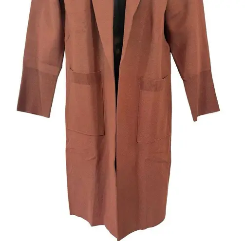 ANRABESS OPEN FRONT KNIT LONG SLEEVE LAPEL CASUAL SOLID SWEATER CARDIGAN JACKET Brown Size L