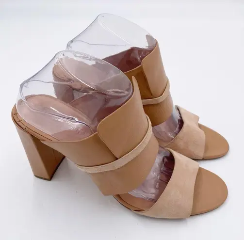 Halston Heritage Zarla Heeled Sandal Combo Slide Mule in Paloma Leather Size 10