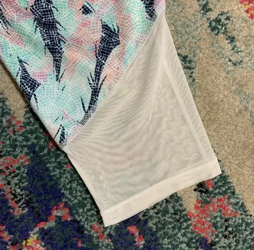 Pro Player pink blue and white athletic Capri leggings