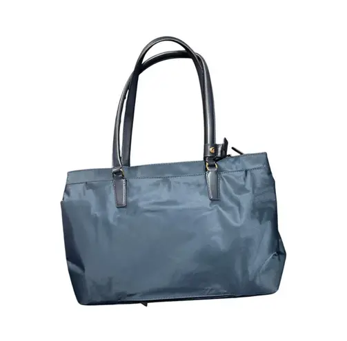 TUMI Georgiana Business Tote in Blue Nylon with Leather Trim Travel Work Caryall