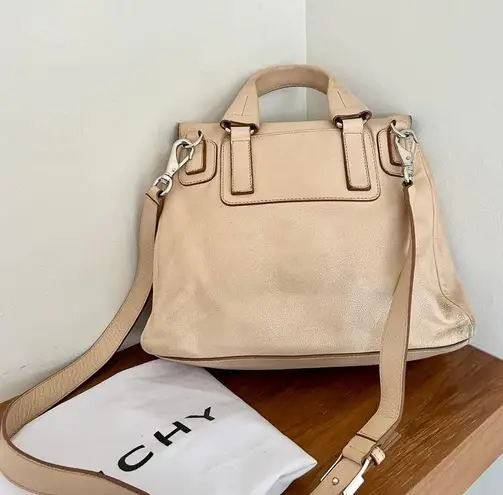 Givenchy  Adjustable Straps Leather Pandora Pure Flap Satchel Bag Beige Women's