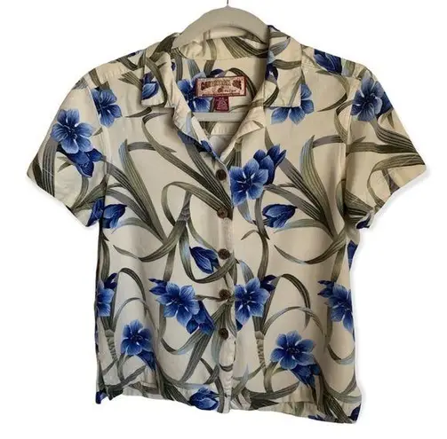 Caribbean Joe  | Floral Button Down Aloha Shirt sz PS