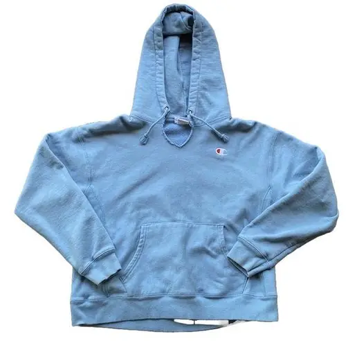 Champion Vintage  Reverse Weave Light Blue Size Large V Neck Hoodie