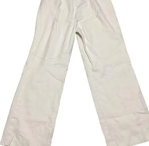 Ralph Lauren Lauren  White Linen Wide Leg Pants