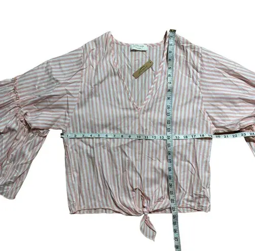 Lavender Field NWT Striped Tie Front Top Size Large