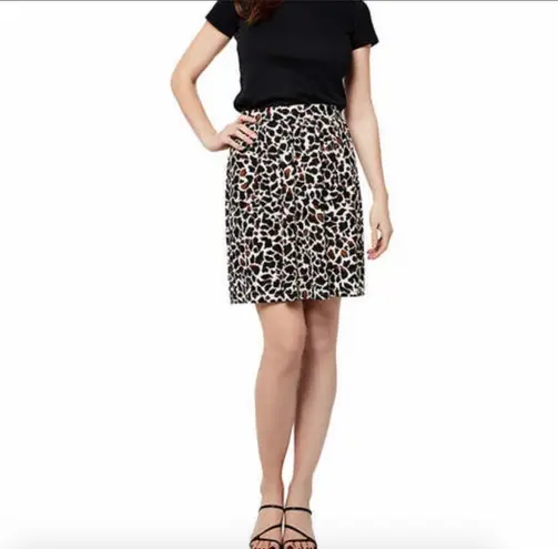 Leota Brown Tan Beige Giraffe Animal Print Pull-On Wrinkle Free Mini Skirt NWT