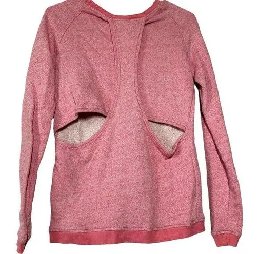 Sweaty Betty  Sweatshirt Back Cut Out Long Sleeve 100% Cotton Pink XSmall