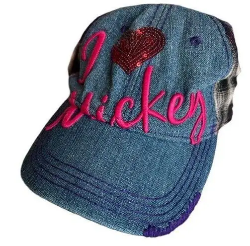 Disney  Parks Adult Plaid Denim Graphic Edge Collection Hat