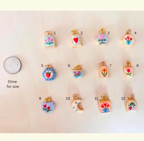 Handmade Gold-Tone Stainless Steel Necklace with Enamel Hexagon and birthstone Charm